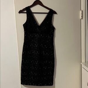 Enfocus Studio Black Textured Mini Dress